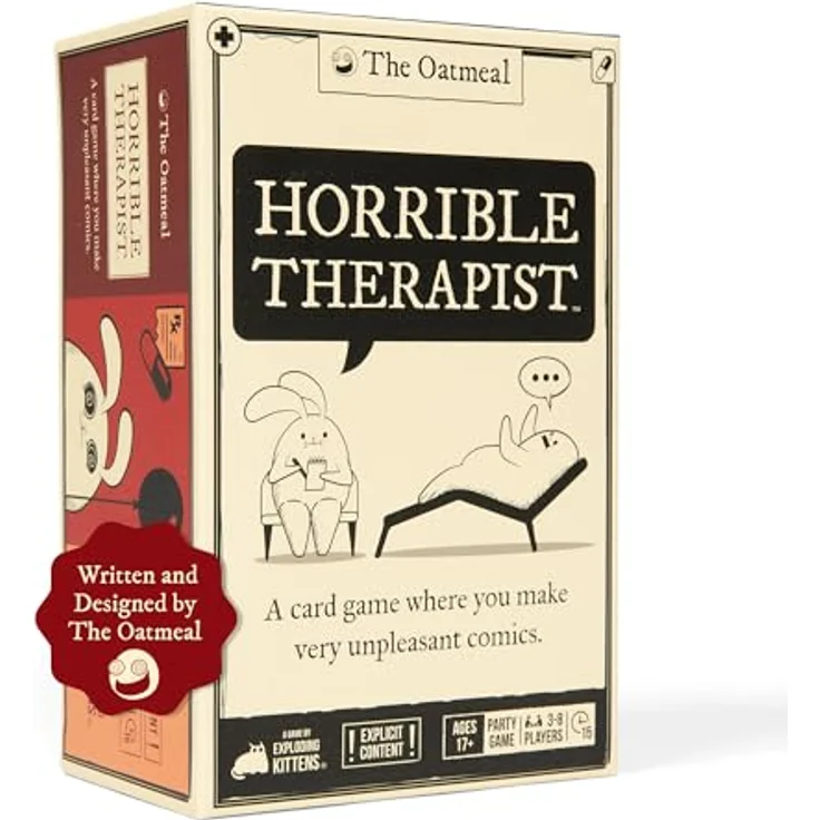 Exploding Kittens LLC Explodierende Kätzchen - Schrecklicher Therapeut: Core Game Edition - Urkomisches Kartenspiel für 3-8 Spieler, ab 17 Jahren – Bild 1