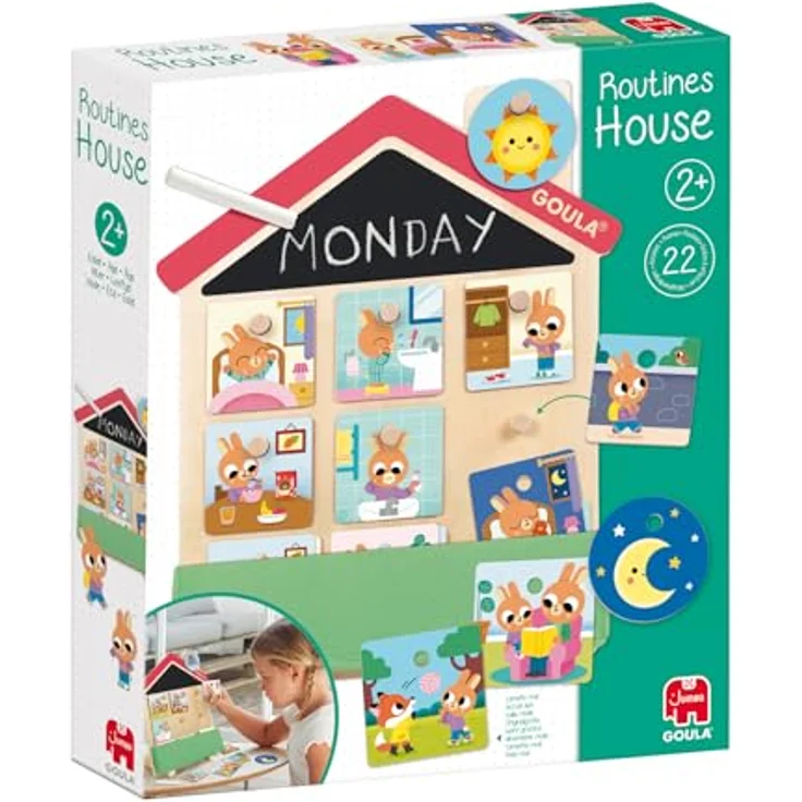 Goula Routines House, Lernspielzeug aus Holz zur Organisation des Tagesablaufs für Kinder ab 2 Jahren – Bild 1