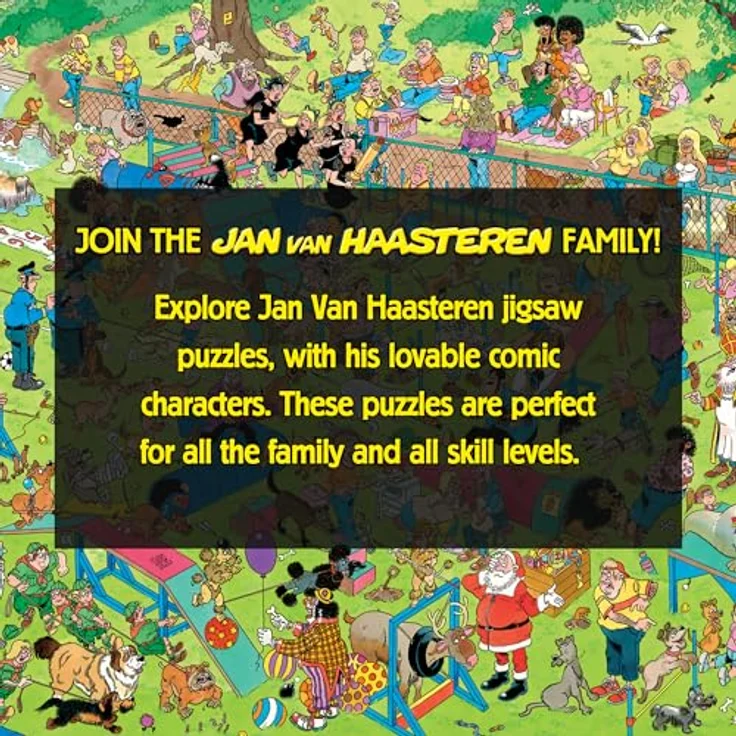 Jan Van Haasteren Dog Parkour, 1000-teiliges Comic-Puzzle aus 100 % recyceltem Karton, lustiges Haustier-Thema, Maße 68 x 49 cm – Bild 5