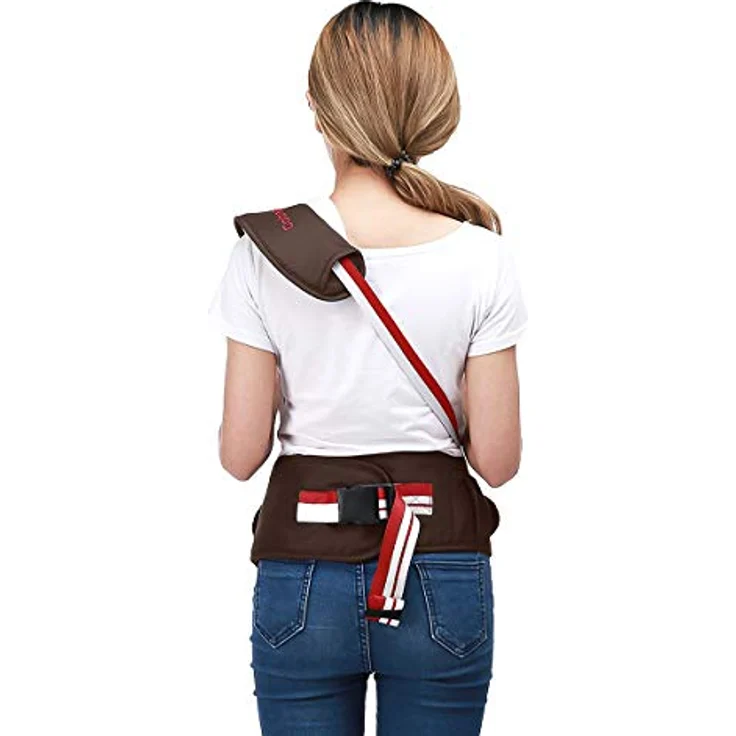 SONARIN Multifunktionaler Hipseat Baby Carrier Babytrage,Freie Größe,Kleinkind-Hüft-Sitzträger,Vorderer Träger-Gurt,4 tragende Positionen(Braun) – Bild 4