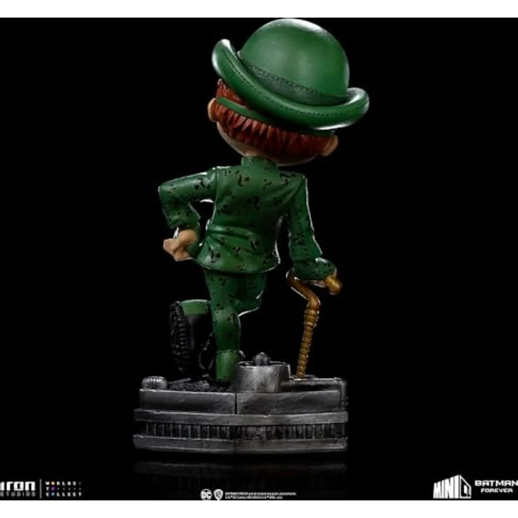 Iron Studios MiniCo Riddler Statue, 15cm detailreiche Figur aus Batman Forever mit grünem Anzug und Bowlerhut – Bild 4