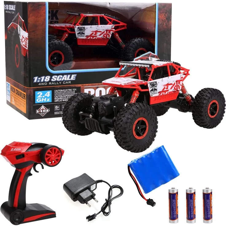 COIL RC-Monstertruck RC-Auto, 1:18, 2,4 GHz, Fernbedienung: 60 – 100 m, 4-Rad Antrieb, Geländewagen, abschließbar, in Schwarz - Preisvergleich