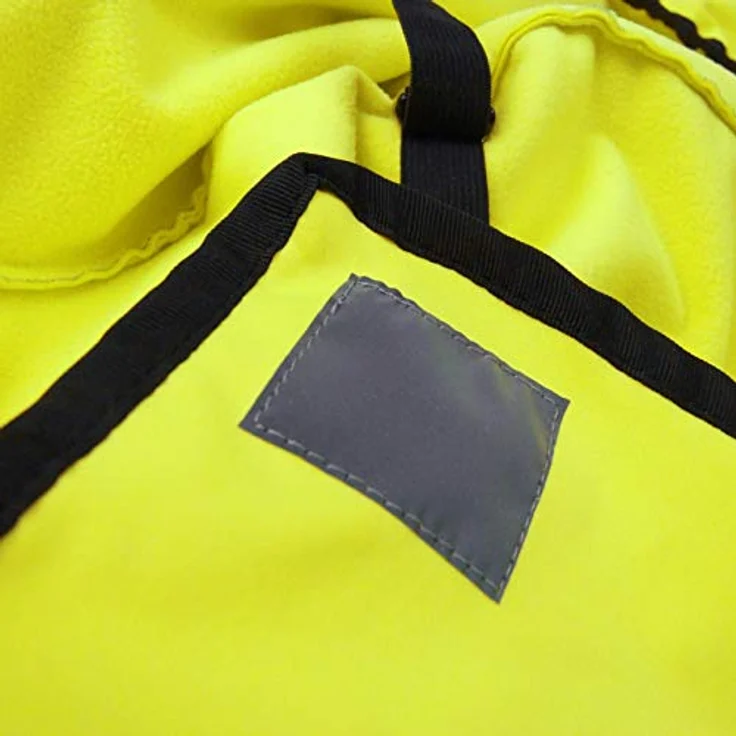 BambiniWelt Kinder Beinwärmer Beinabdeckung Fußsack für Fahrradsitz Römer mit Handmuff Microflees Wind- und wasserabweisend (gelb) – Bild 3