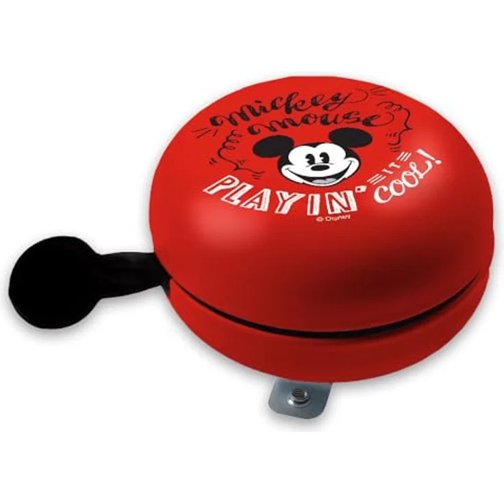 Disney Fahrradklingel Mickey Mouse, rote 2-Klang Glocke im Retro Style für Standard Lenker bis 25mm – Bild 2
