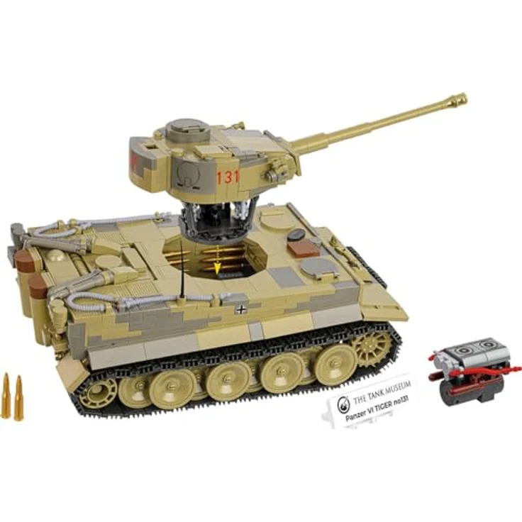Cobi Panzer VI Tiger I no 131, Klemmbausteinset mit 1.275 Elementen, beweglichen Teilen und originalgetreuer Farbgebung – Bild 9