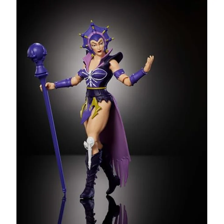 Masters of the Universe Origins Evil-Lyn Actionfigur, ca. 14 cm, detailreiches Design mit Zauberstabzubehörteil, 200X Cartoon-Kollektion, JHJ95 – Bild 4