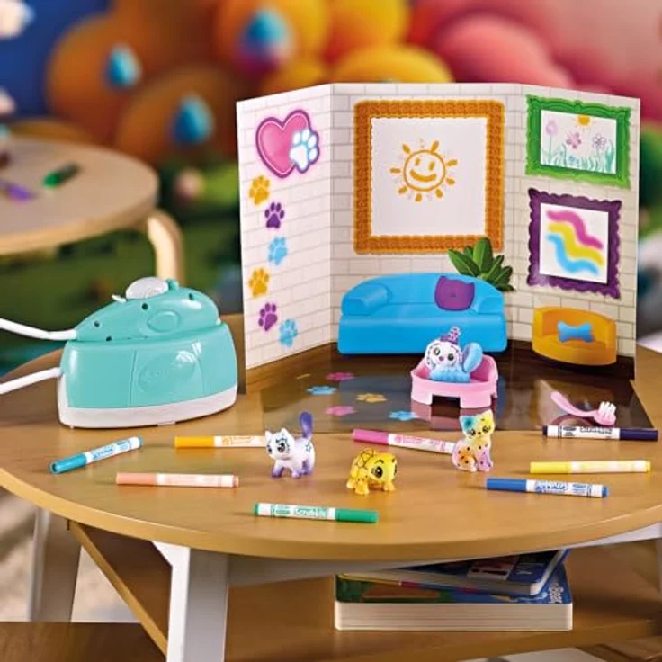 Crayola Washimals Spray Boutique, Brettspiel mit 4 individuell gestaltbaren Haustierfiguren und 8 kinderfreundlichen Markern – Bild 4