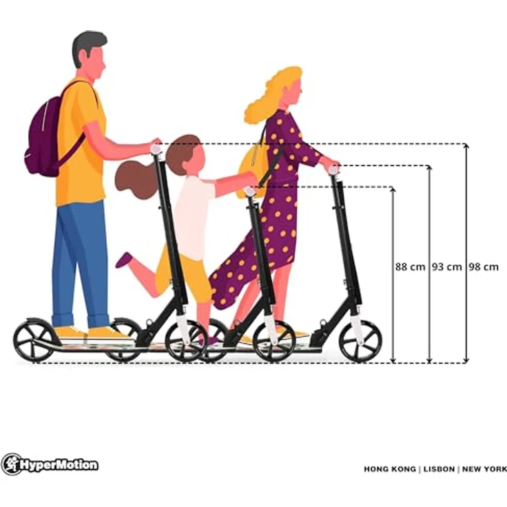 HyperMotion Faltbarer City-Scooter VIBE Pink – für Nutzer bis 100 kg, verstellbarer Lenker und große 200 mm Räder – Bild 7