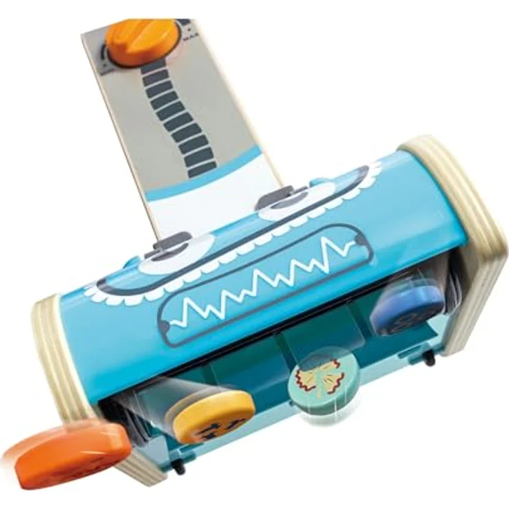 Hape Spielzeug-Staubsauger Mini Haushalts-Spielzeug, Lernspielzeug mit 6 bunten Schmutzflecken, für Kinder ab 24 Monaten – Bild 4