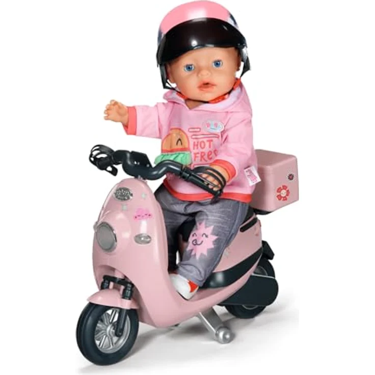 BABY born E-Scooter, Ferngesteuerter Roller mit Ladestation, für 43cm Puppen, inkl. Sticker und Transportbox, 835906 Zapf Creation – Bild 4