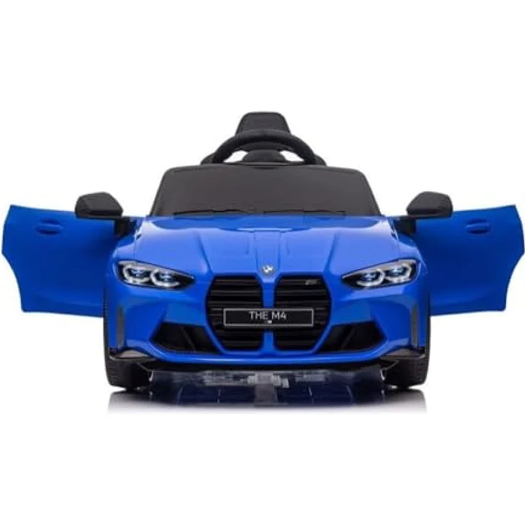 schnaeppchenmeile-online Kinder Elektroauto BMW M4, 12 Volt Zwei Motoren+Audio+LED+FB blau – Bild 4
