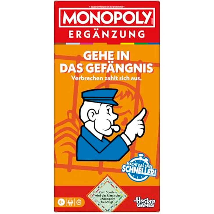 Monopoly Erweiterung „Gehe in das Gefängnis“, Brettspiel für klassisches Monopoly mit neuen Korruptionskarten, deutsche Fassung – Bild 1