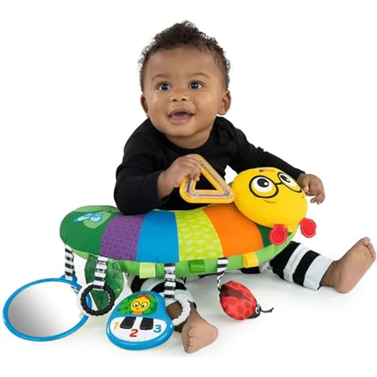 Baby Einstein Cal-a-Pillow™ Tummy Time Aktivitätskissen, Kinderkissen mit 9 multisensorischen Elementen, geeignet für Babys von 0-12 Monaten, abwischbar, dreisprachig (Englisch, Spanisch, Französisch) – Bild 25