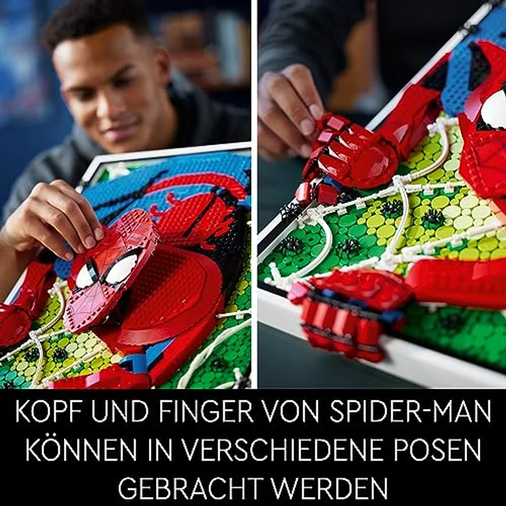 LEGO 31209 Art The Amazing Spider-Man Poster, 3D Wandbild-Set, baubares Leinwandbild, Superhelden-Deko, kreative Aktivität, Comic-Geschenk für Jugendliche und Erwachsene – Bild 4