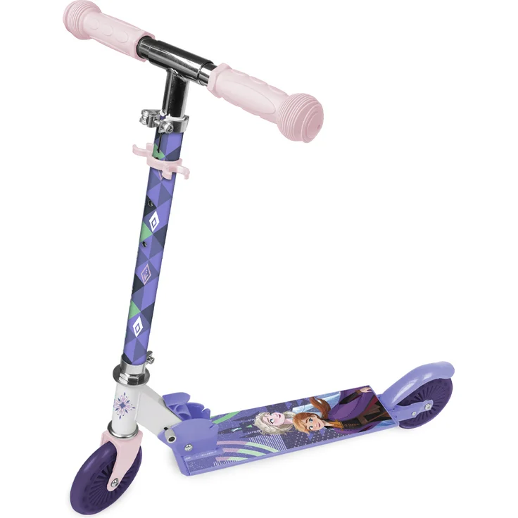 Disney Frozen 2 2-Rad-Kinder-Roller, Aluminium Scooter für Mädchen, lila, höhenverstellbar, rutschfeste Trittfläche, ABEC-7 Kugellager