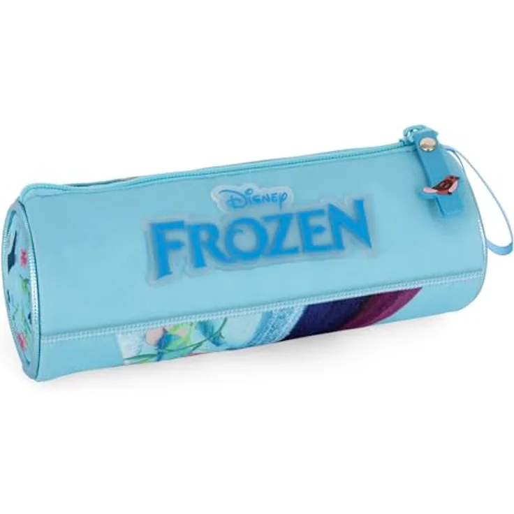 Clondo Schlampermäppchen Die Eiskönigin Frozen, rundes Federmäppchen für Schule, 600D Polyester, 21x8 cm, robuster Reißverschluss, ideal für Mädchen von 6-12 Jahren – Bild 2