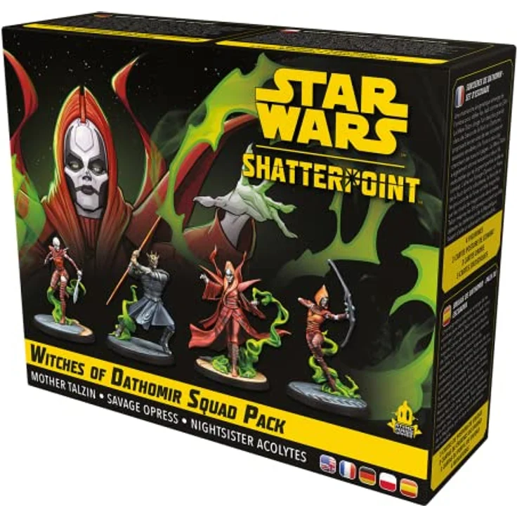 Atomic Mass Games Star Wars: Shatterpoint - Witches of Dathomir Squad Pack, Erweiterung mit 4 unbemalten Miniaturen und 9 Karten (Befehle, Kampfstile, Werte) – Bild 7