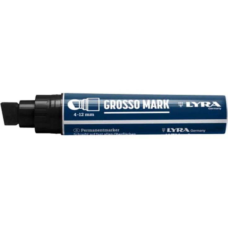 LYRA L4030099-1, LYRA Permanentmarker schwarz 4-12mm, für professionelle Markierungen auf glatten und rauen Oberflächen, 1 Marker