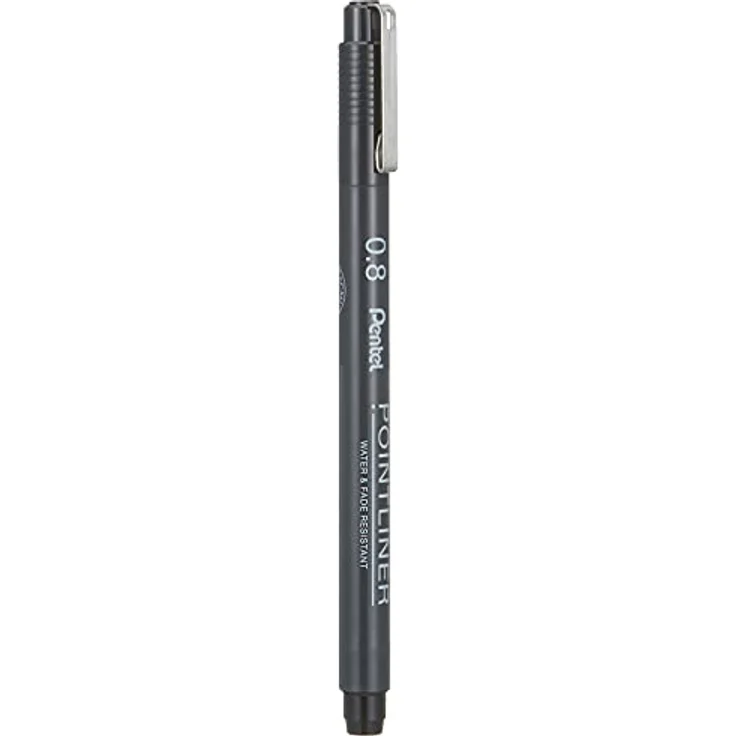 Pentel Pointliner S20P-8A, Fineliner, schwarz, wasserfest und lichtecht, 0,8 mm – Bild 1