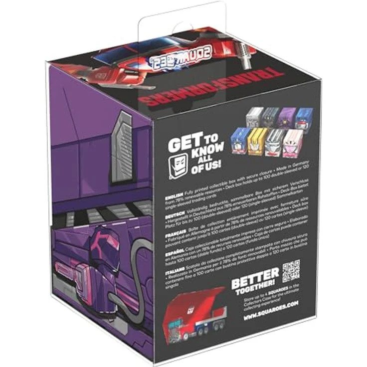 Squaroes SQR100233 - Squaroes Squaroe Transformers TR007 - Shockwave - Deckbox für bis zu 100 Karten, umweltfreundlich, robust und vollflächig bedruckt – Bild 10