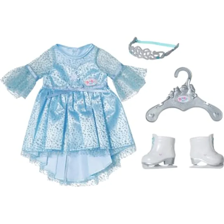 BABY born Eisprinzessinen-Kleid mit Schlittschuhen und Tiara für 43 cm Puppen, 836095 Zapf Creation
