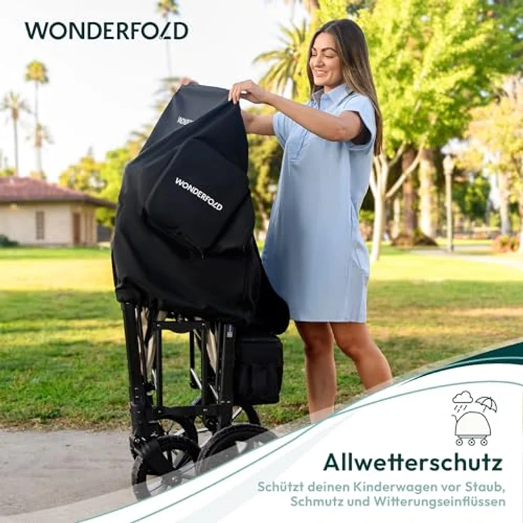 WonderFold W2 Serie Staubschutz, perfekt sitzender Kinderwagen Bezug aus 100% Polyester, langlebig und einfach zu bedienen – Bild 4
