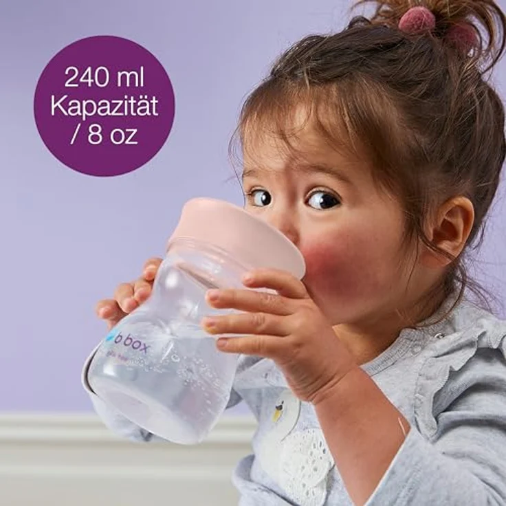 B.Box Trainer Cup Trainingsbecher Blush, 240 ml, BPA-frei, für Kinder ab 12 Monaten, spülmaschinenfest – Bild 6