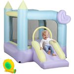 AIYAPLAY Hüpfburg mit Gebläse, Sicherheitsrutschen und Bodenanker, bunt, 250 x 165 x 200 cm für Kinder von 3–8 Jahren