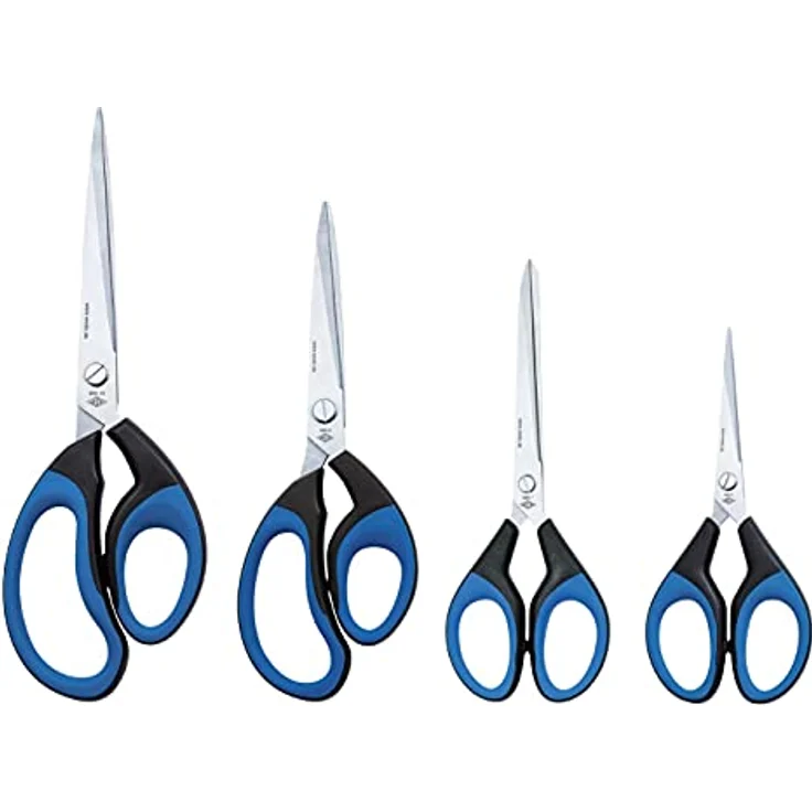 WEDO Softcut Papierschere, 21 cm, Edelstahl-Schneidequalität, schwarz/blau, für Links- und Rechtshänder – Bild 3