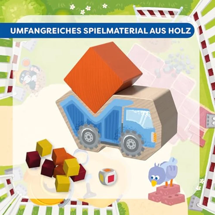 HABA Meine ersten Spiele – Stein auf Stein – Kreatives Regelspiel mit 3D-Spielkulisse und 12 Stapelsteinen für 1–4 Kinder ab 2 Jahren – Bild 3