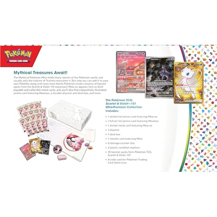 Pokémon 151 Ultra Premium Collection - EN, Sammelkartenspiel Set mit Mew Ex und Zubehör in metallischer Ausführung – Bild 4