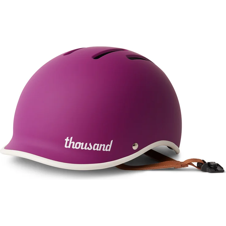 Thousand Fahrradhelm für Erwachsene – Heritage 2.0 Collection - Vibrant Orchid Medium, mit Secret Poplock Diebstahlsicherung, veganen Lederoptik Riemen und Magnetverschluss