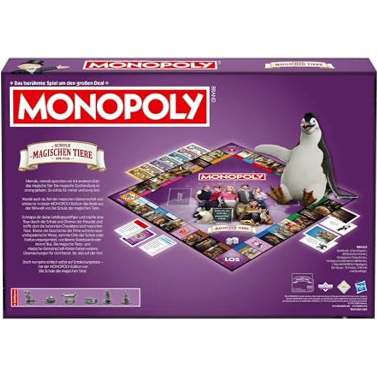 Winning Moves Monopoly Die Schule der magischen Tiere, Brettspiel für die ganze Familie, ab 8 Jahren, Deutsch, mit exklusiven Sammlerfiguren und Abenteuerkarten – Bild 4