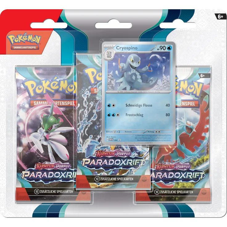 AMIGO Pokémon Paradox Rift Kolowal 3-Pack Blister, 3 Boosterpacks mit holografischer Promo-Karte und Code-Karte für TCG Live