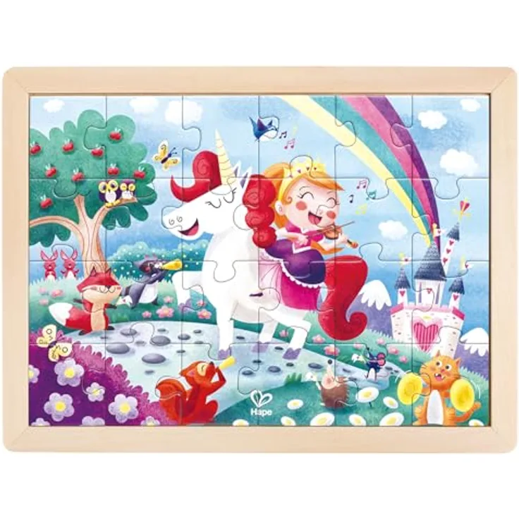 Hape E1642 Puzzle, Mehrfarbig - Förderung der Hand-Auge-Koordination und Kreativität