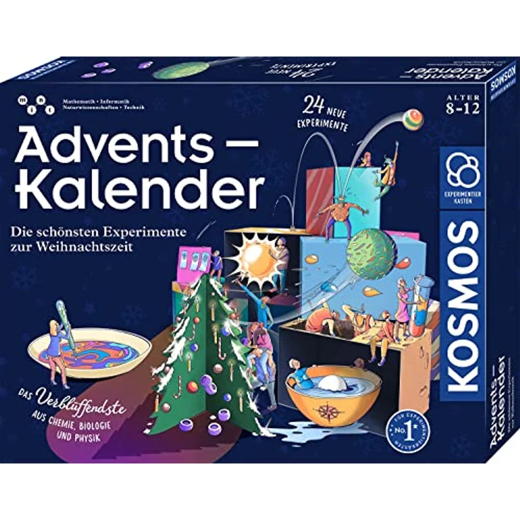 KOSMOS 661076 Experimentierkasten Adventskalender 2023, Die schönsten Experimente zur Weihnachtszeit, in 5 Min, für Kinder ab 8-12 Jahre, Spielzeug-Adventskalender, Science Adventskalender – Bild 1