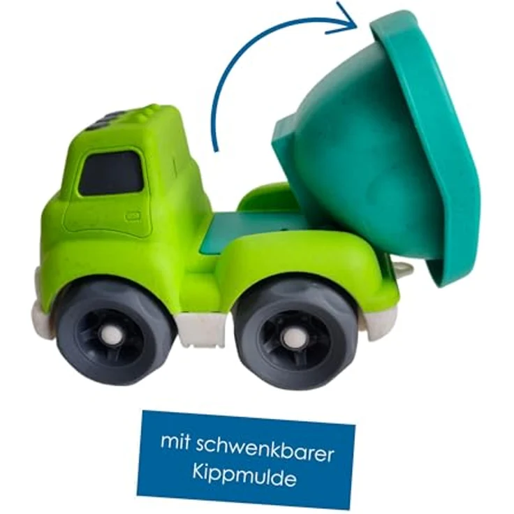 alldoro 60404 Spielfahrzeug Kipplaster für Kinder, 18 cm, grün, Kunststoff-Weizenstroh-Gemisch, ecofriendly – Bild 3