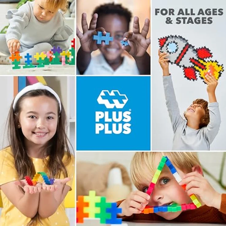 PLUS-PLUS Kreativset Bausteine Puzzle by Number Transport, 125 Teile für 2D-Puzzle und 3D-Figuren, multicolor – Bild 6