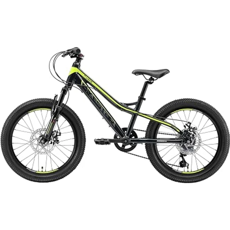 BIKESTAR Alu Mountainbike Jugendfahrrad 20 Zoll ab 6-9 Jahre Hardtail | 7 Gang Shimano Schaltung, Scheibenbremse, Federgabel | Kinder Fahrrad Schwarz Grün | Risikofrei Testen – Bild 4