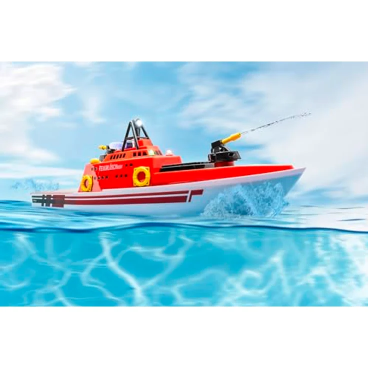 Carson 500108051 RC- Feuerlöschboot 2.4G 100% RTR - Ferngesteuertes Boot, RC Boot, Ferngesteuertes Boot für Kinder und Erwachsene, inklusive Fernsteuerung – Bild 3