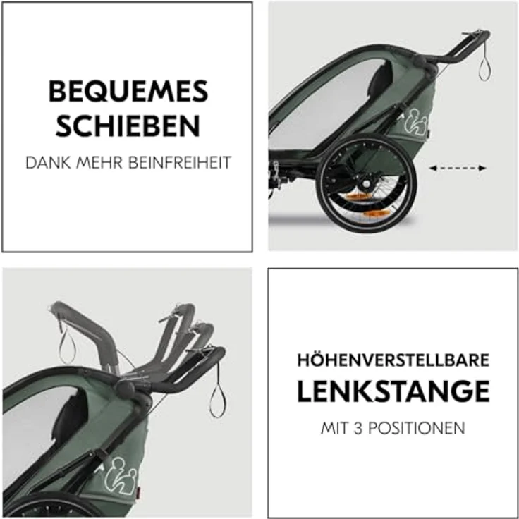 Hauck Fahrradkinderanhänger Bike N Walk Duo, für 2 Kinder, inkl. Deichsel – Bild 8