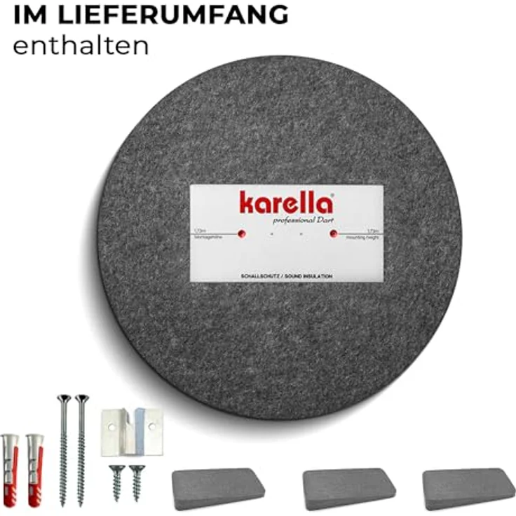 Karella Schallschutz "Compact" für Steeldartboards, Geräuschreduzierung über 80%, anthrazit, Ø 45 cm – Bild 3