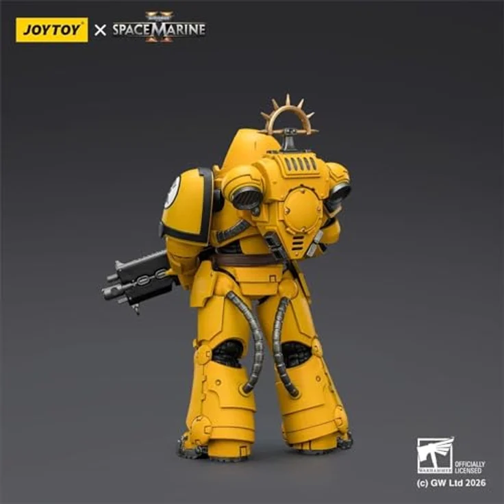 Joy Toy Warhammer 40,000 Actionfigur Game Edition Imperial Fists Heavy Intercessor, 13 cm, vollständig beweglich mit austauschbaren Händen und Waffenzubehör – Bild 3