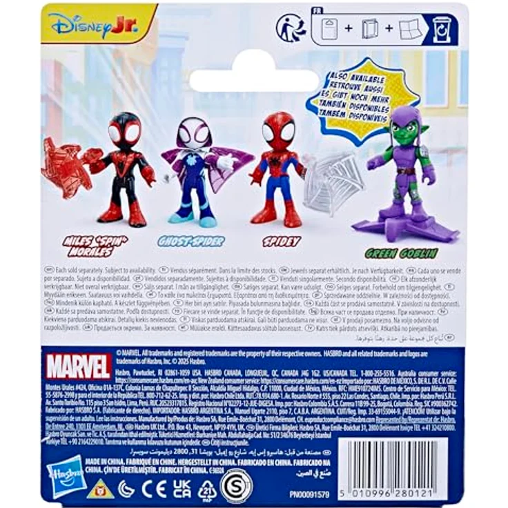 Spidey and his Amazing Friends Spidey ACSRY, 7,6 cm bewegliche Action-Figur mit abnehmbarem Netz-Accessoire, Rot, Blau, Grün – Bild 4