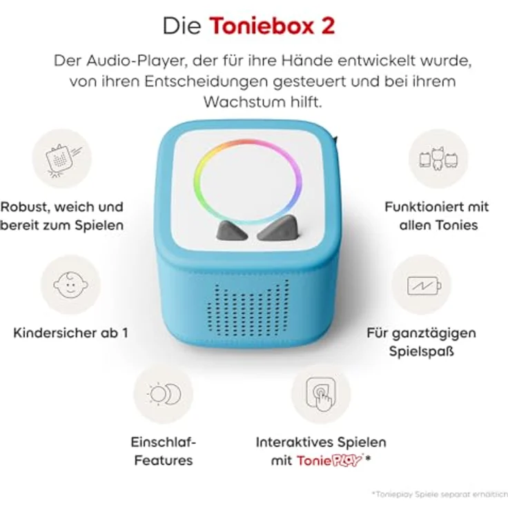 tonies Toniebox 2 Bundle, Himmelblau, Audioplayer für Hörbücher und Lieder, inkl. Disney Vaiana 2, mit Sleep-Timer und kinderfreundlichen Bedienelementen – Bild 5