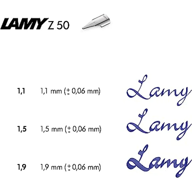 LAMY joy Schönschreibfüller 015 aus robustem Kunststoff in der Farbe schwarz mit Federspitze 1,5 mm, markante Griffmulden, selbstfedernder Metallclip, inkl. Tintenpatrone LAMY T 10 in blau – Bild 4