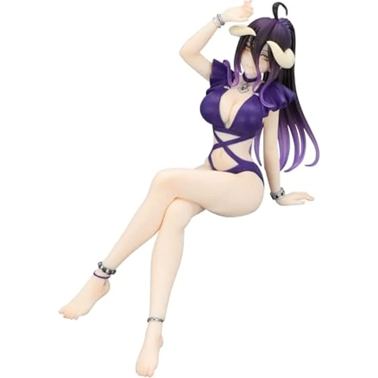 FuRyu Overlord Noodle Stopper Albedo, PVC Statue im Badeanzug, dunkelviolett, 16 cm – Bild 2