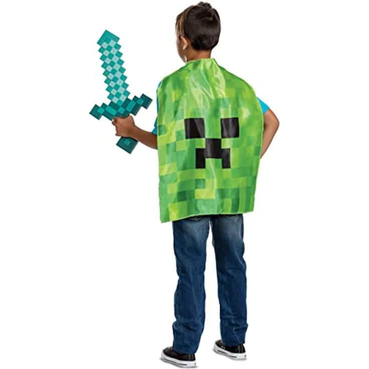 Minecraft Offizielles Diamantschwert & Umhang, 50 cm Spielzeug-Schwert mit Pixel-Details, Einheitsgröße, perfekt für Halloween und Geburtstagsfeiern – Bild 2