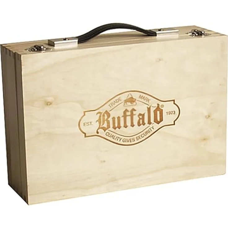 Buffalo Jeu de Boules Set, gepulverbeschichtet, sechs Metallkugeln mit 74 mm Durchmesser, inklusive Holzkiste und Spielregeln – Bild 2