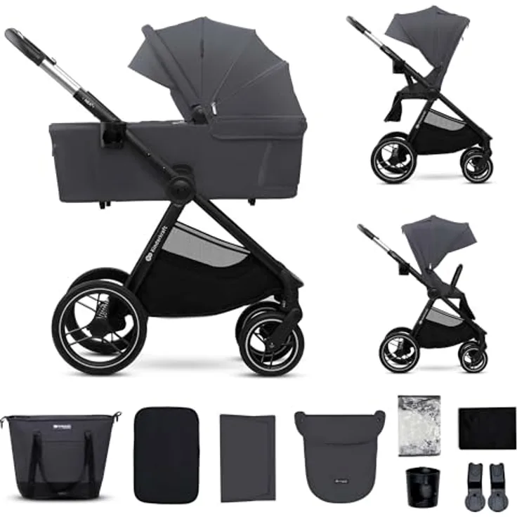 Kinderkraft NEA 2 Buggy, von Geburt bis 22 kg, mit Liegeposition, UPF50+, extrem leicht, dunkelgrau